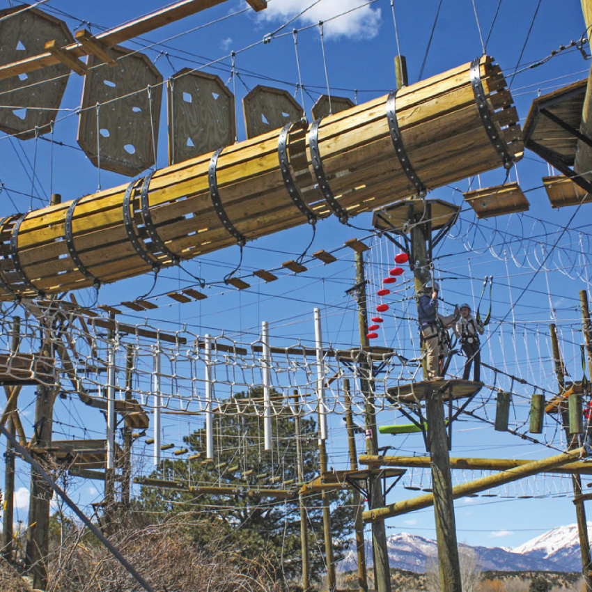 The ropes course at Aerial Adventure Parks & Zipline Tours