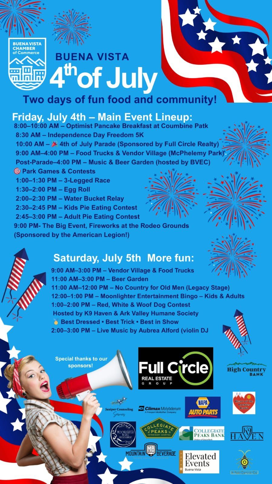 Buena Vista 4th of July event details.