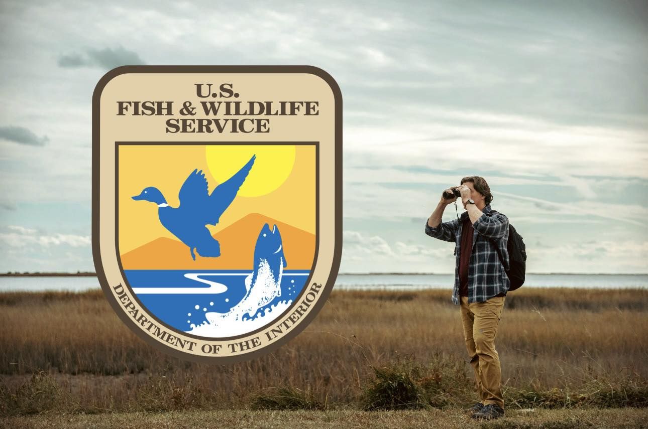 U.S. Fish and Wildlife Service logo and birder