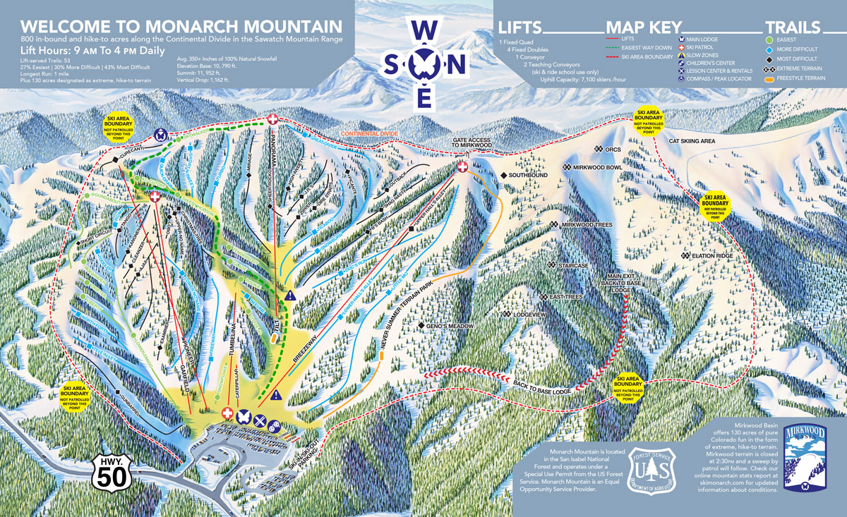 Monarch Mountain Trail Map Buena Vista & Salida, Colorado Visitor Guide